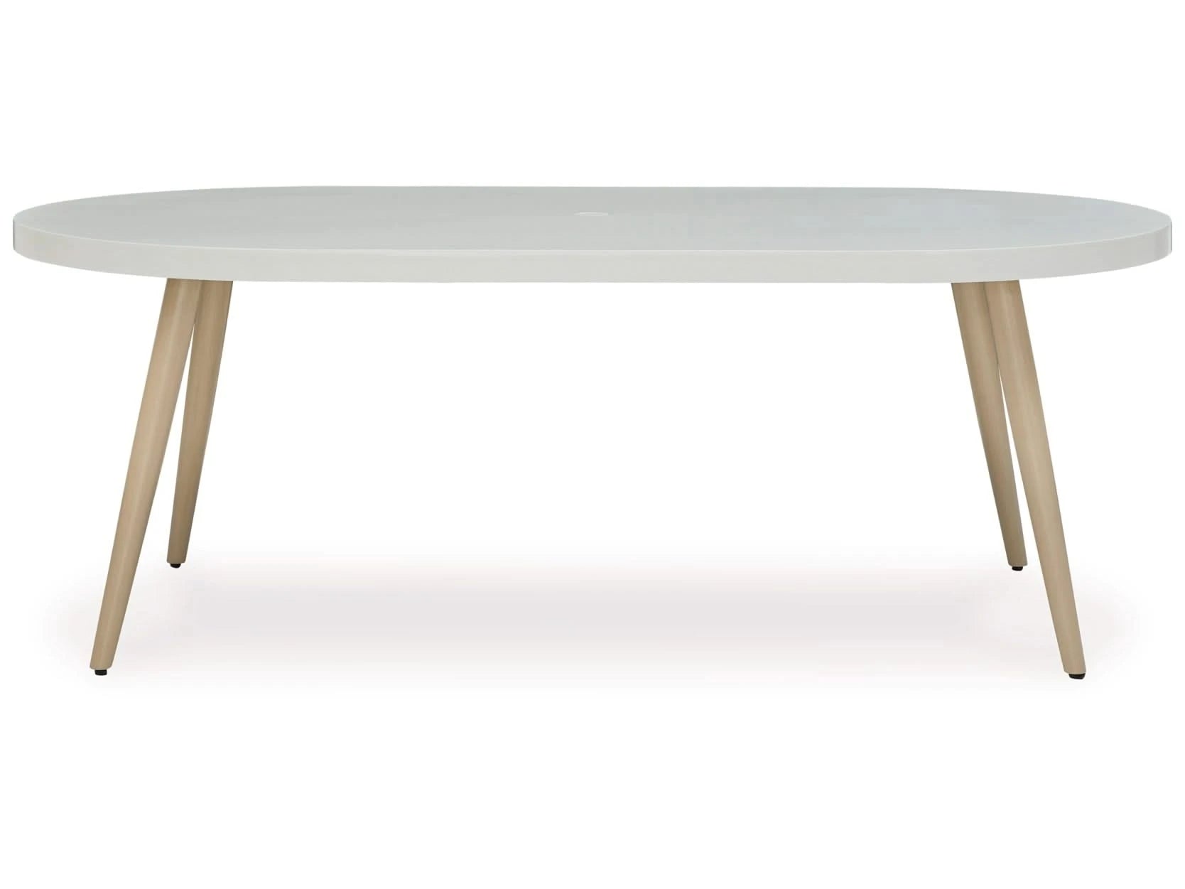 Seton Creek Contemporary Outdoor All Weather Aluminum Oval Dining Table