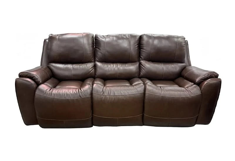 Palermo Brown Leather Triple Power Reclining Sofa & Loveseat Set