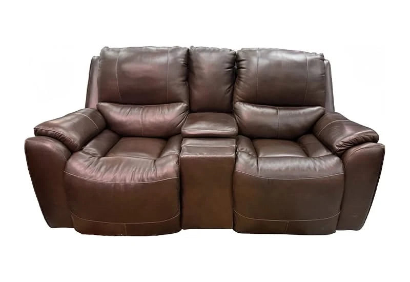 Palermo Brown Leather Triple Power Reclining Sofa & Loveseat Set