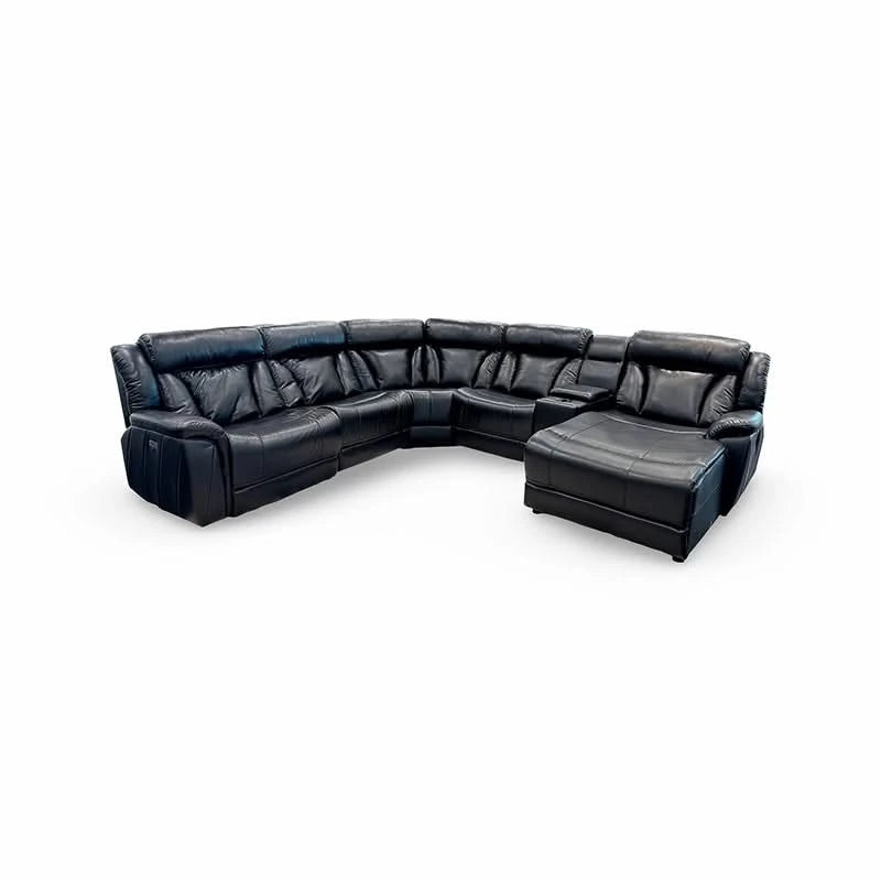 Paris Black Power Reclining 6 PC Modular Sectional with Storage Console and USB Ports