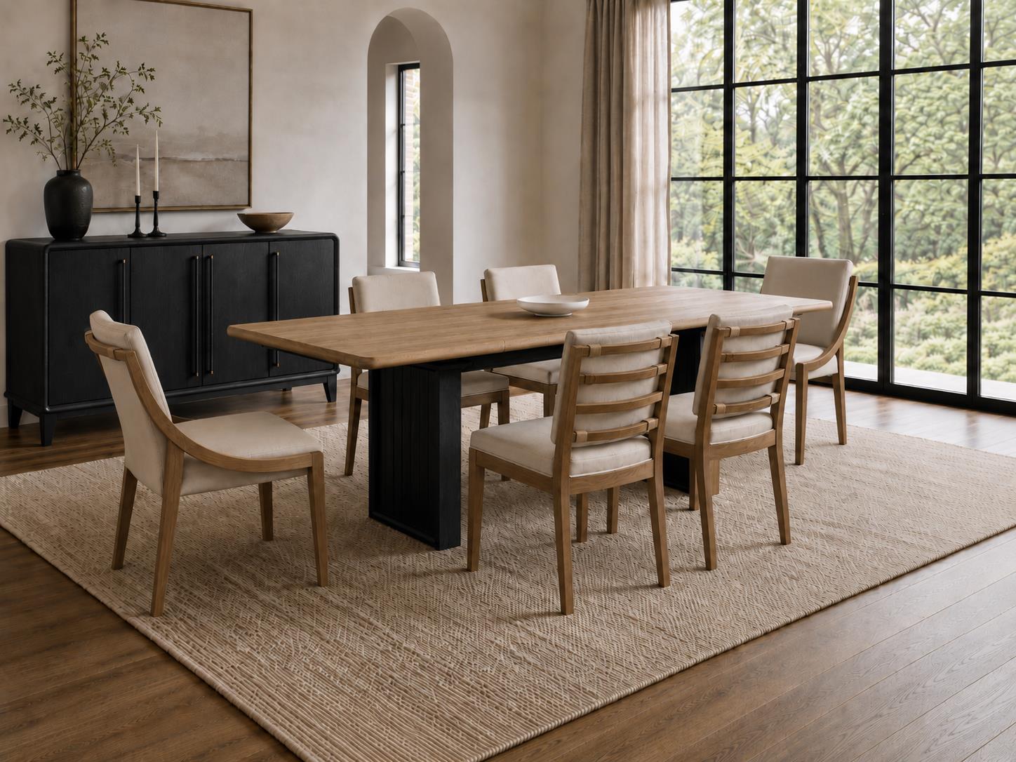 Elure Latte & Leather Soft Back Chair