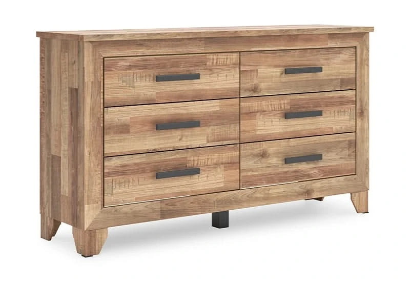 Porto Brown Contemporary Bookcase 5 PC Bedroom Set Includes Bed (Headboard, Footboard and Rails), Dresser and Mirror