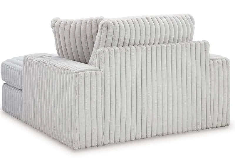 Presley Fog Gray Plush Oversized Chaise