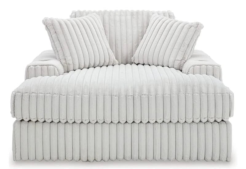 Presley Fog Gray Plush Oversized Chaise