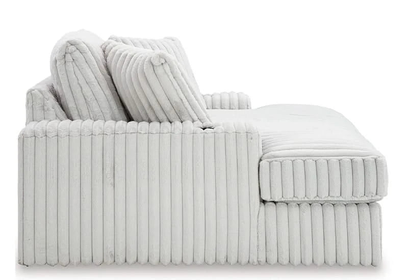 Presley Fog Gray Plush Oversized Chaise