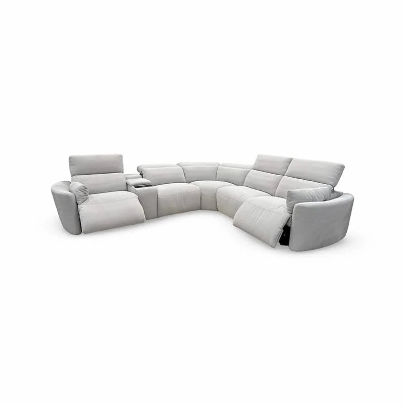 Redondo Gray Modern Power Reclining 6 PC Sectional with Storage Console and USB Ports