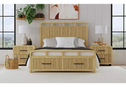 Ridgemont Natural Storage Bed with Footboard Drawers and Rounded Frame