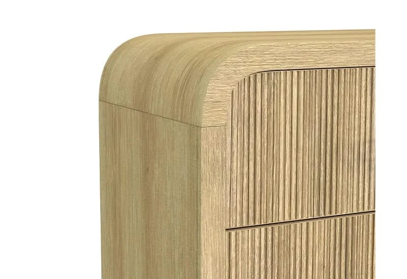 Ridgemont Natural 6-Drawer Dresser with Rounded Corners and Sleek Metal Pulls