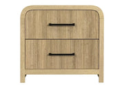 Ridgemont Natural 2-Drawer Nightstand with Rounded Corners and USB Charging Port