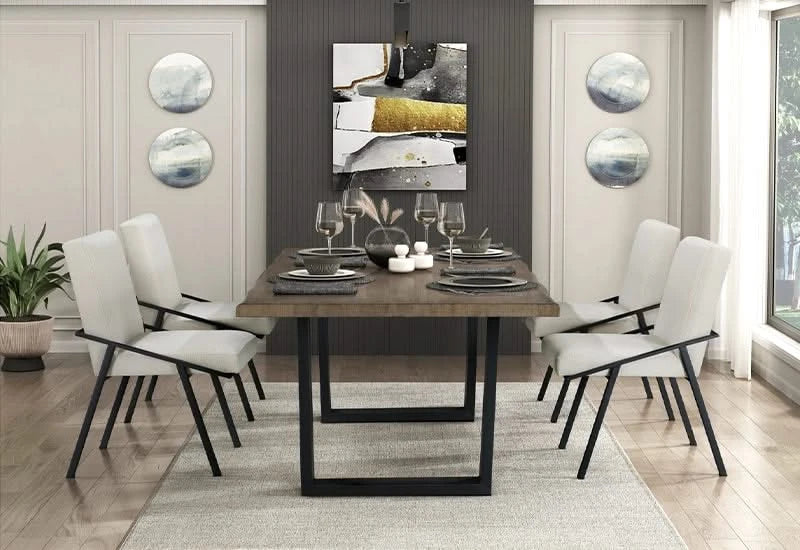 Rocha Modern Rustic Fabric Upholstered Dining Chair