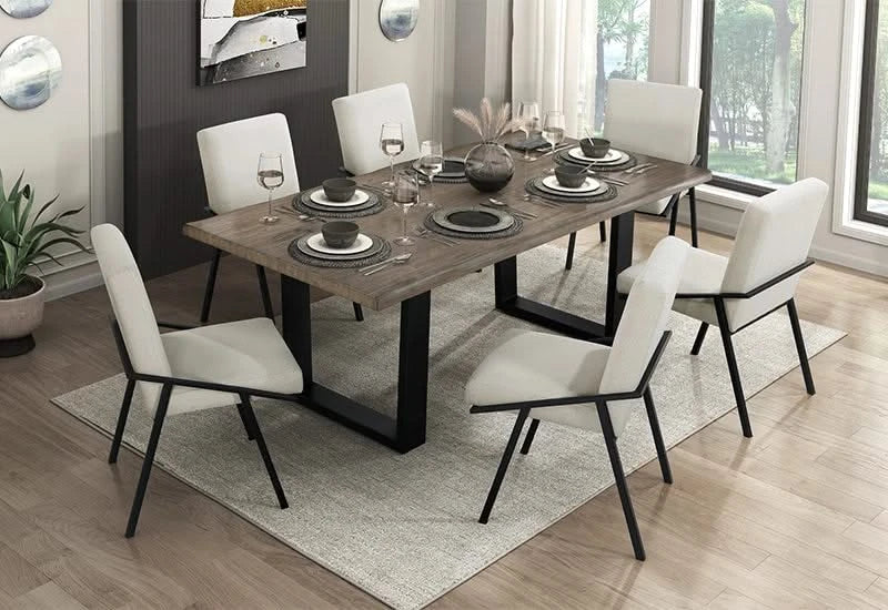 Rocha Modern Rustic Fabric Upholstered Dining Chair