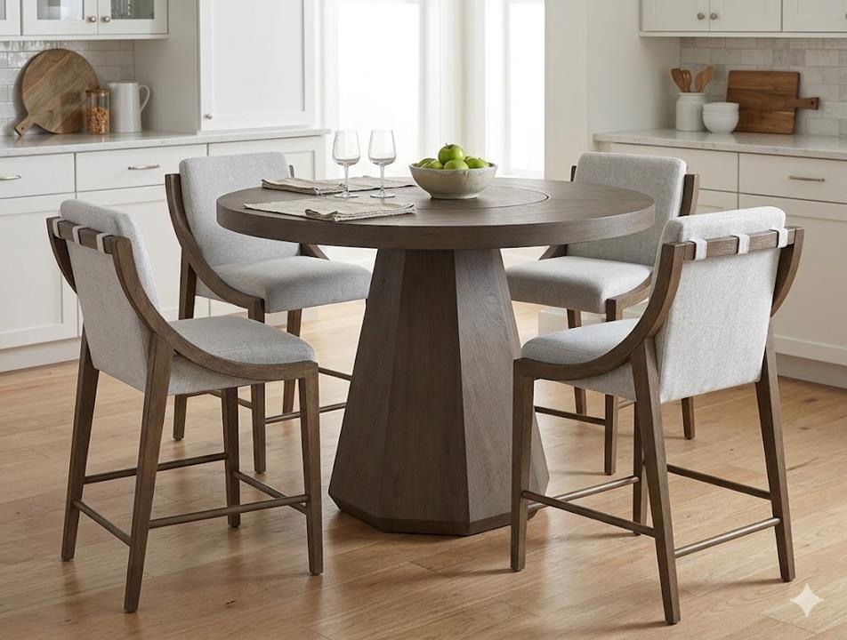 Elure Latte & Fabric Sling Counter Stool