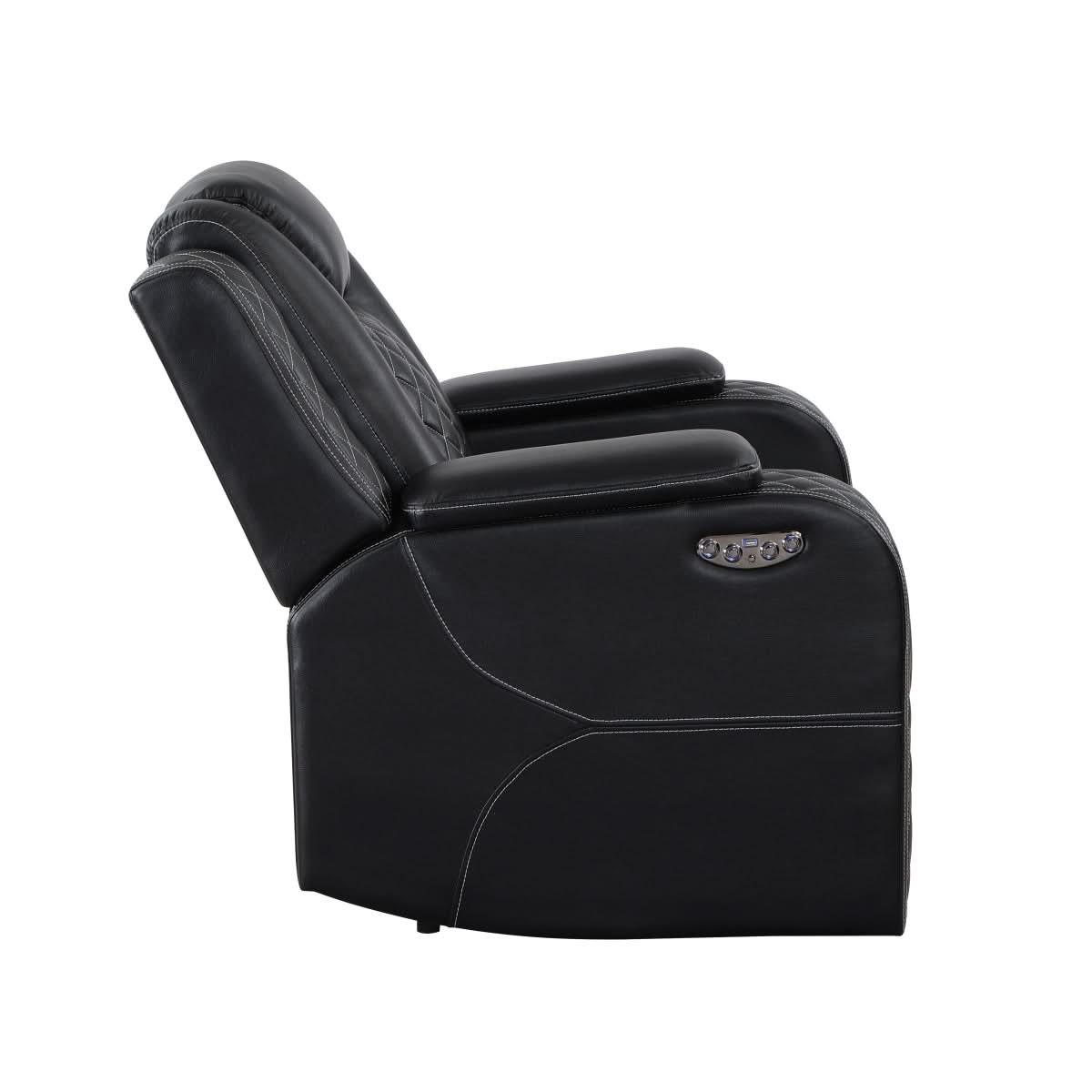 Cleo Black or Dove Contemporary Power Recliner with Power Headrest and LED Lighting