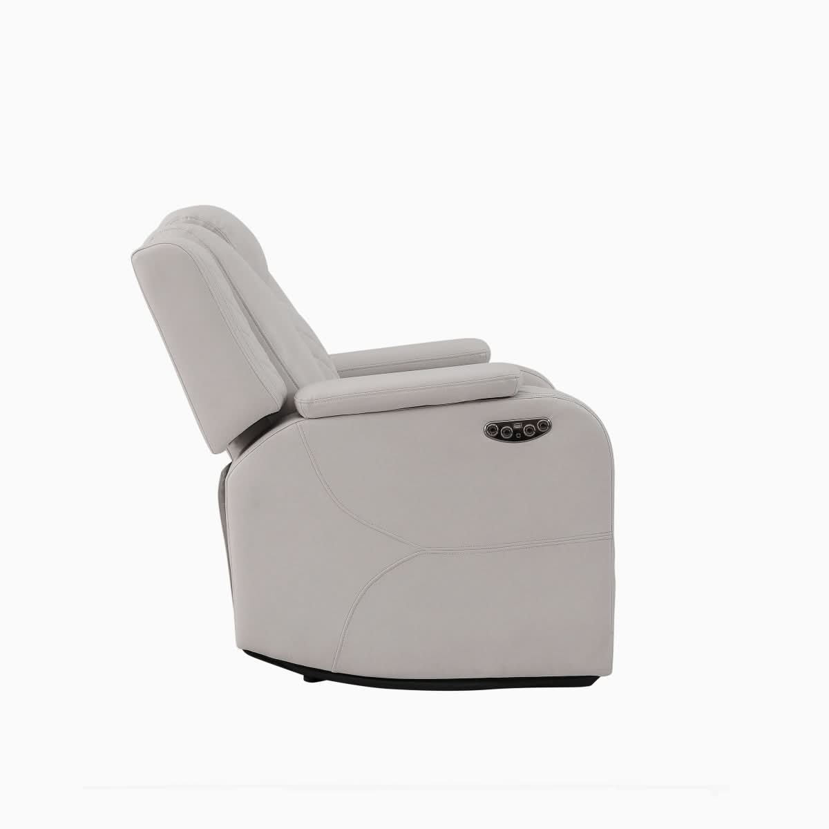 Cleo Black or Dove Contemporary Power Recliner with Power Headrest and LED Lighting