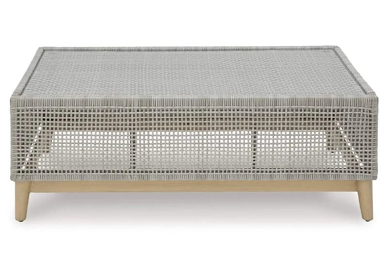 Seton Creek Contemporary Outdoor All Weather Wicker Aluminum Cocktail Set Includes Cocktail Table and 2 End Tables