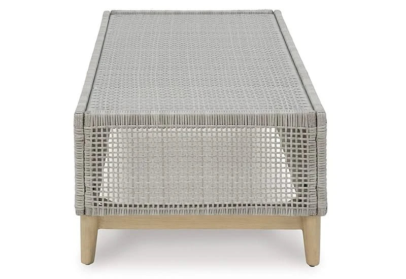 Seton Creek Contemporary Outdoor All Weather Wicker Aluminum Cocktail Set Includes Cocktail Table and 2 End Tables