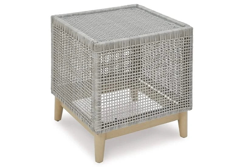 Seton Creek Contemporary Outdoor All Weather Wicker Aluminum Cocktail Set Includes Cocktail Table and 2 End Tables