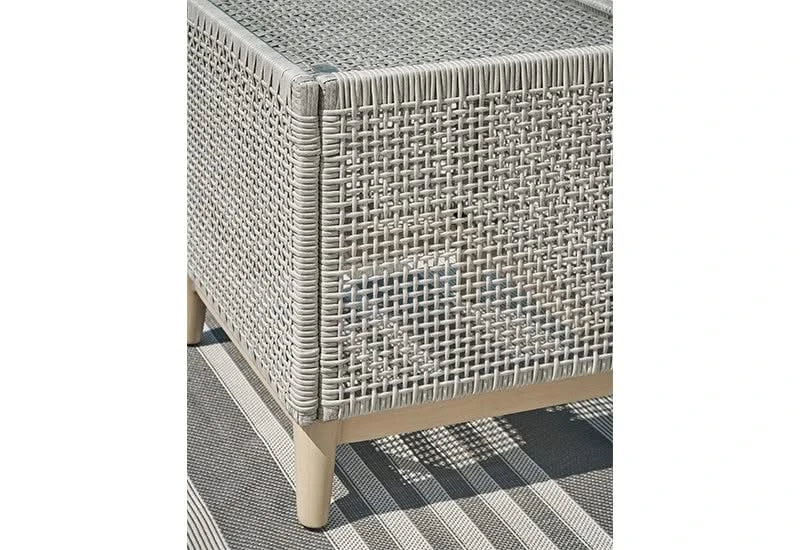 Seton Creek Contemporary Outdoor All Weather Wicker Aluminum End Table