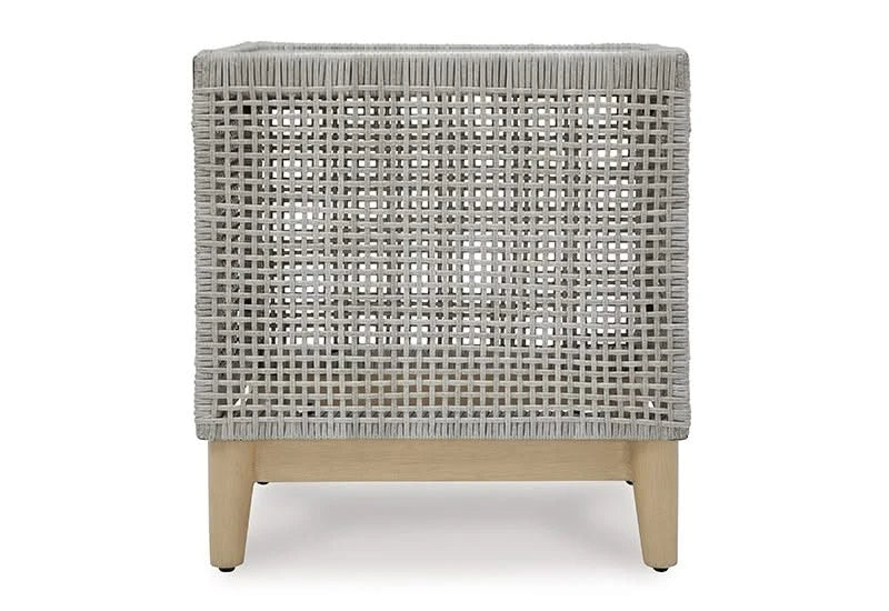 Seton Creek Contemporary Outdoor All Weather Wicker Aluminum End Table