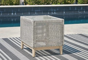 Seton Creek Contemporary Outdoor All Weather Wicker Aluminum End Table
