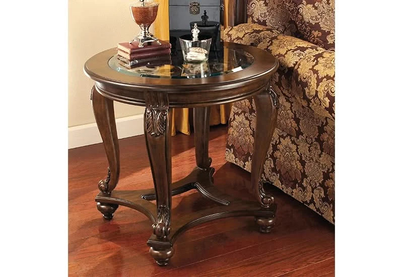 Skye Brown Traditional Round End Table