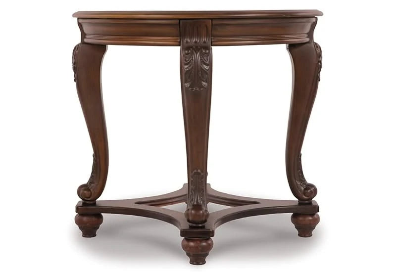 Skye Brown Traditional Round End Table