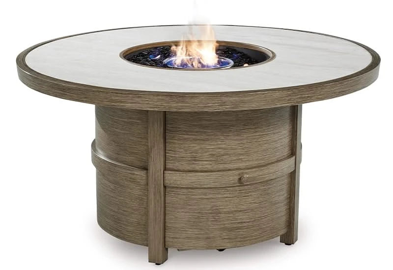 Texas Ranch Outdoor All Weather Round Fire Pit Table