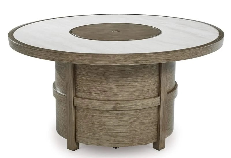 Texas Ranch Outdoor All Weather Round Fire Pit Table