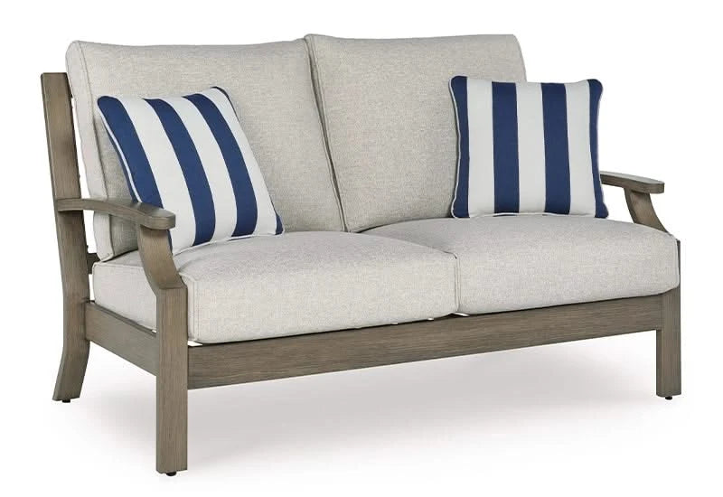 Texas Ranch Outdoor All Weather Sofa and Loveseat with Cushions and Throw Pillows