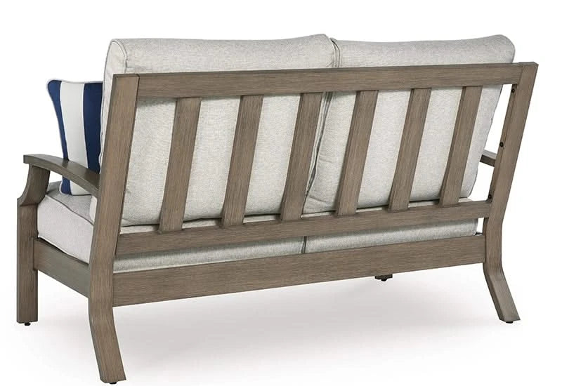 Texas Ranch Outdoor All Weather Sofa and Loveseat with Cushions and Throw Pillows