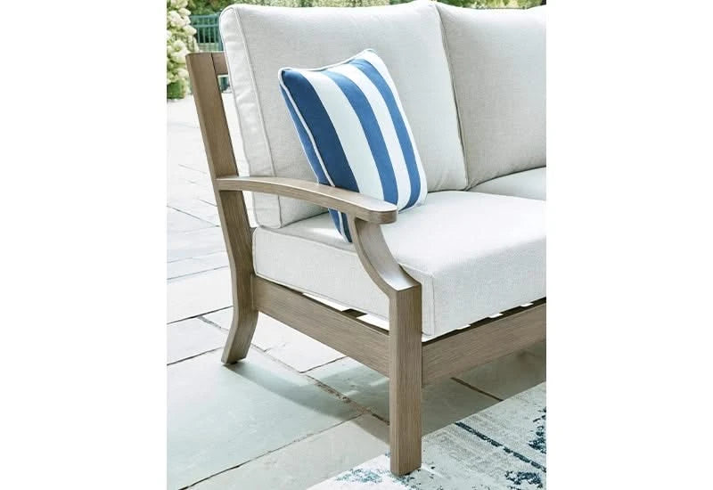 Texas Ranch Outdoor All Weather Sofa and Loveseat with Cushions and Throw Pillows