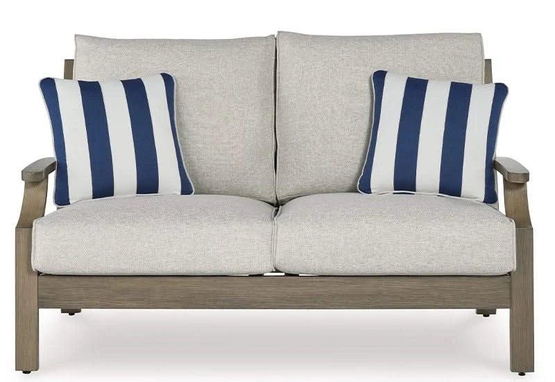 Texas Ranch Outdoor All Weather Loveseat with Cushions and Throw Pillows