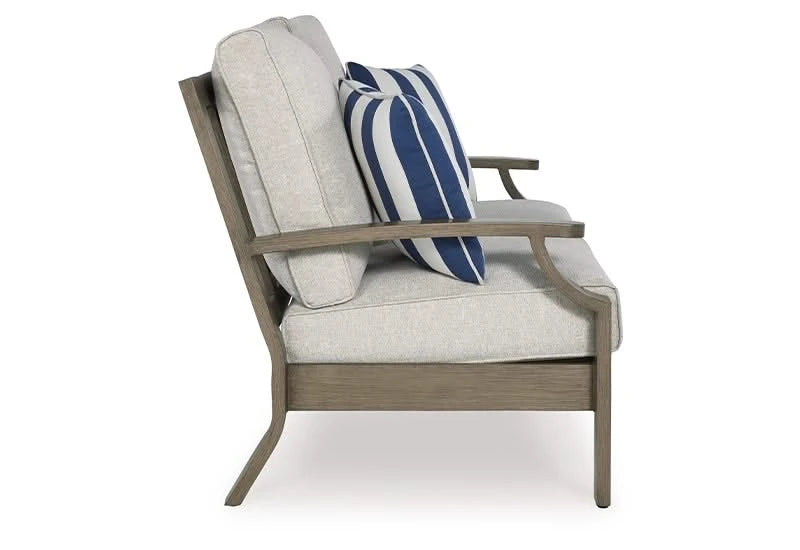 Texas Ranch Outdoor All Weather Sofa and Loveseat with Cushions and Throw Pillows
