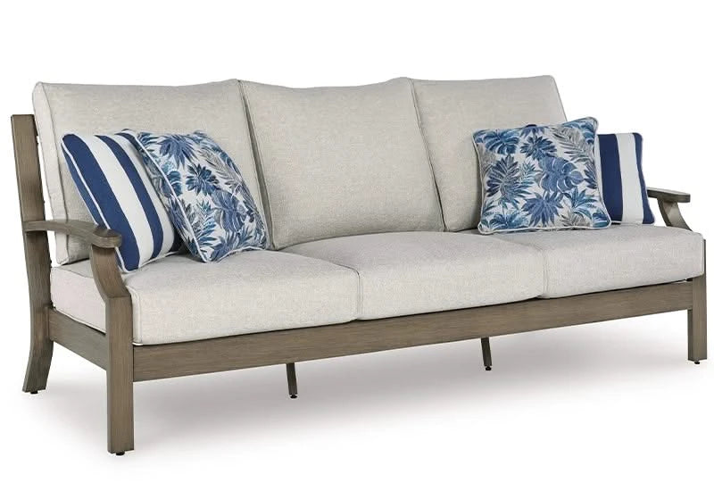 Texas Ranch Outdoor All Weather Sofa with Cushions and Throw Pillows