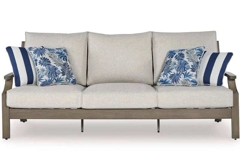 Texas Ranch Outdoor All Weather Sofa with Cushions and Throw Pillows