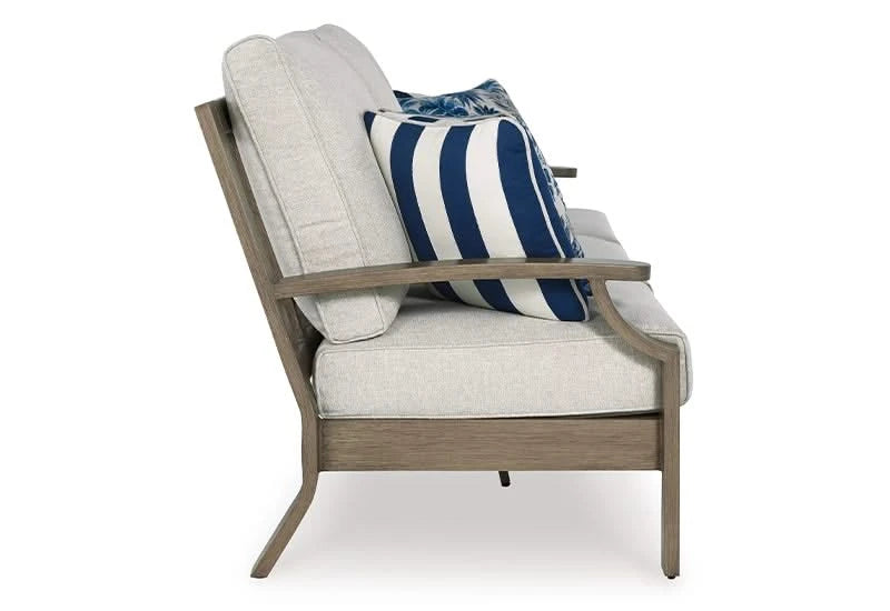 Texas Ranch Outdoor All Weather Sofa with Cushions and Throw Pillows