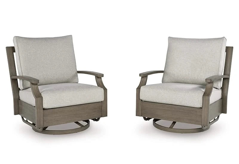 Texas Ranch Outdoor All Weather 5 PC Round Fire Pit Table Set Includes 4 Swivel Glider Chairs