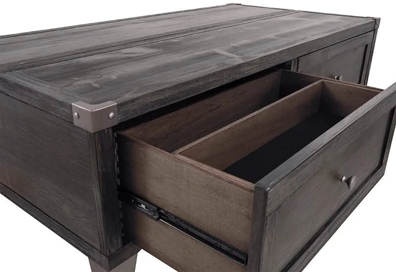 Toldeo Gray Modern Rustic Lift Top Coffee Table