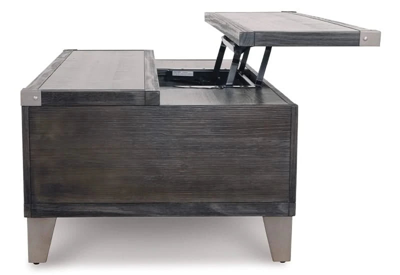 Toldeo Gray Modern Rustic Lift Top Coffee Table