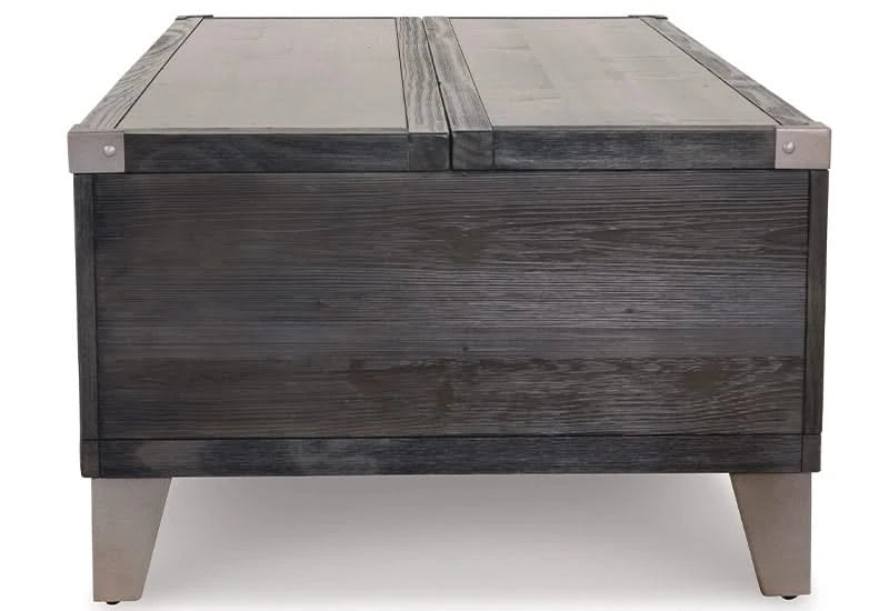 Toldeo Gray Modern Rustic Lift Top Coffee Table