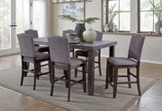 Trisha Gray 7-Piece Pub Height Dining Set with Nailhead Trim