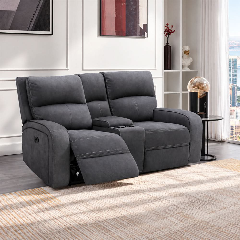 Vaquaro Slate Power Reclining Sofa & Loveseat Set