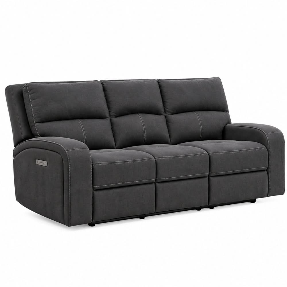 Vaquaro Slate Power Reclining Sofa & Loveseat Set