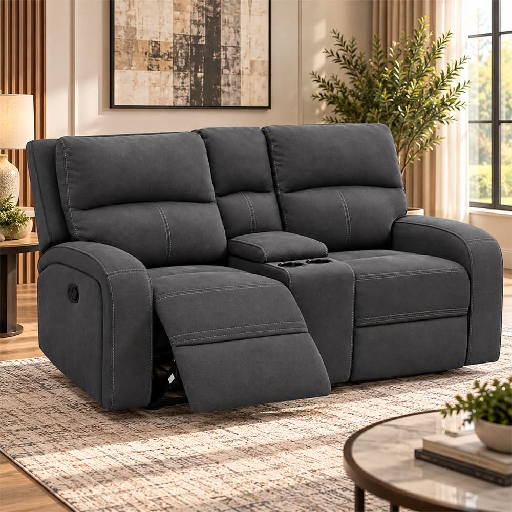 Vaquaro Slate Power Reclining Sofa & Loveseat Set