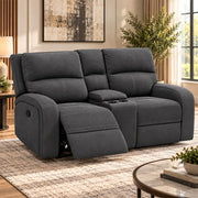 Vaquaro Slate Power Reclining Loveseat with Console