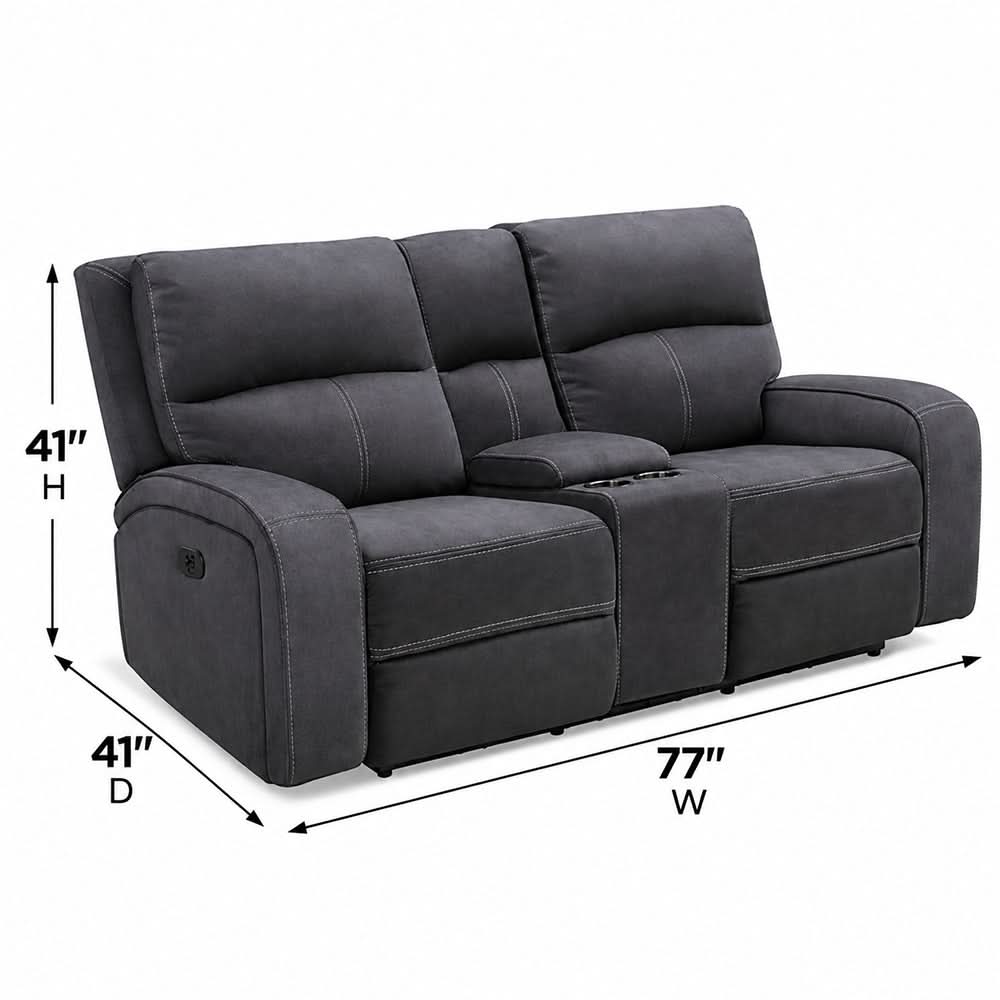Vaquaro Slate Power Reclining Sofa & Loveseat Set