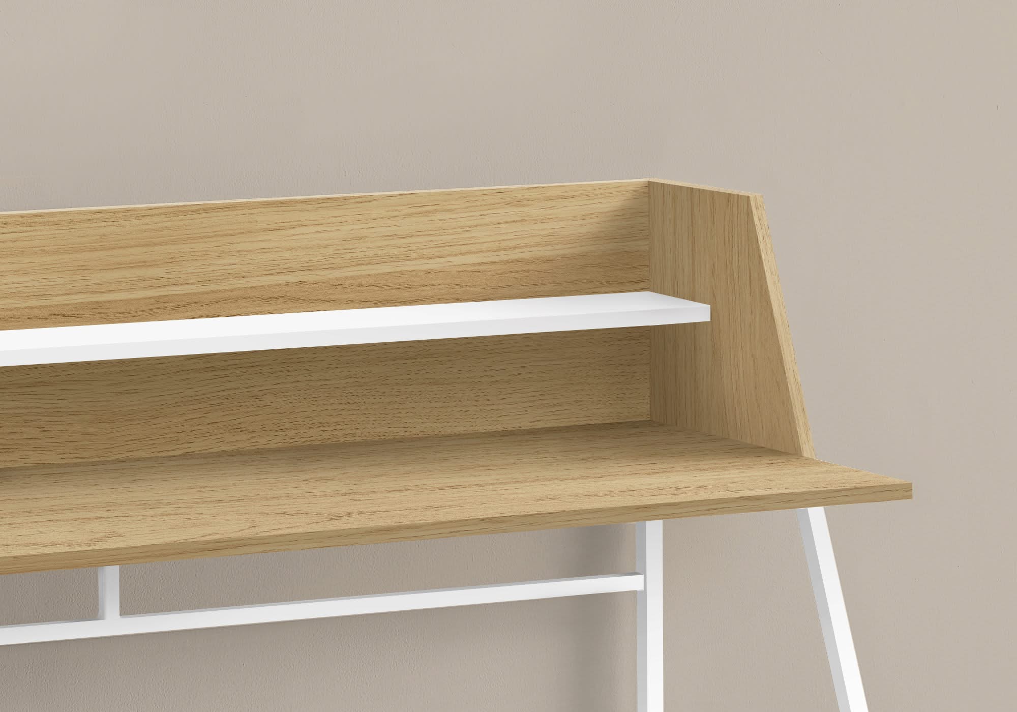 Computer Desk For Home Office, Laptop, Storage Shelves, Marble Look Contemporary & Modern