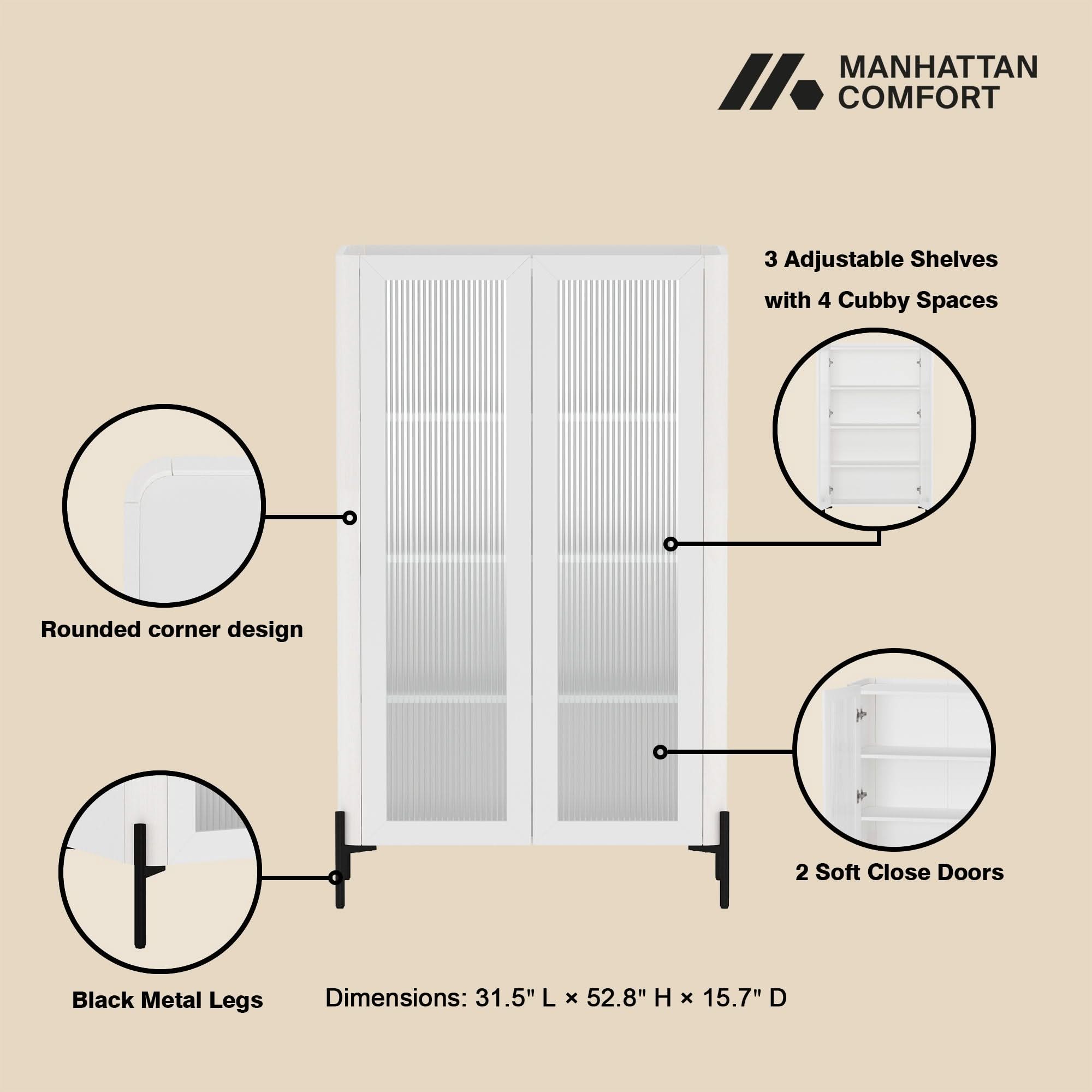 Abbey - Bookcase Cabinet With 4 Adjustable Shelves