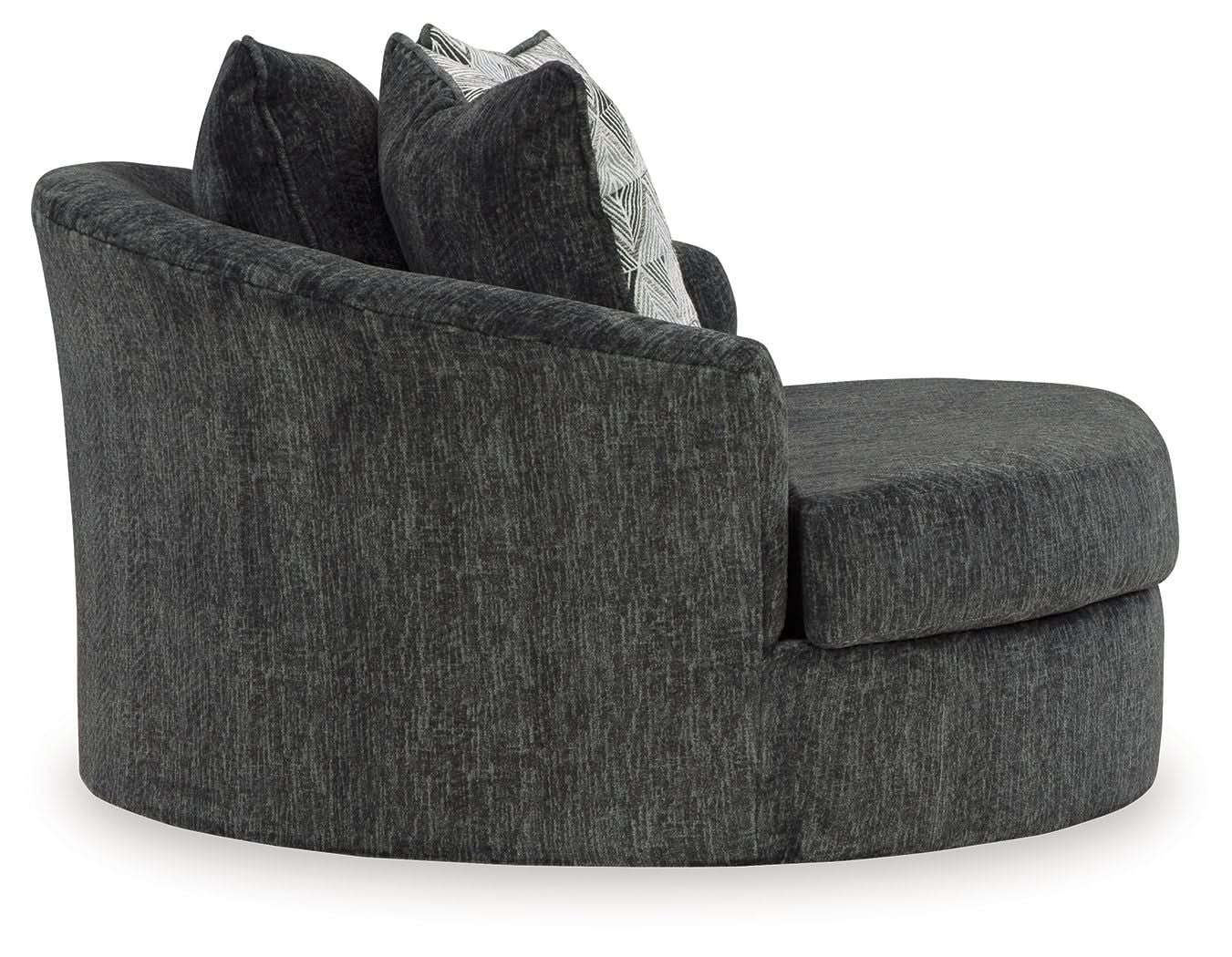 Biddeford - Oversized Swivel Accent Chair - Shadow