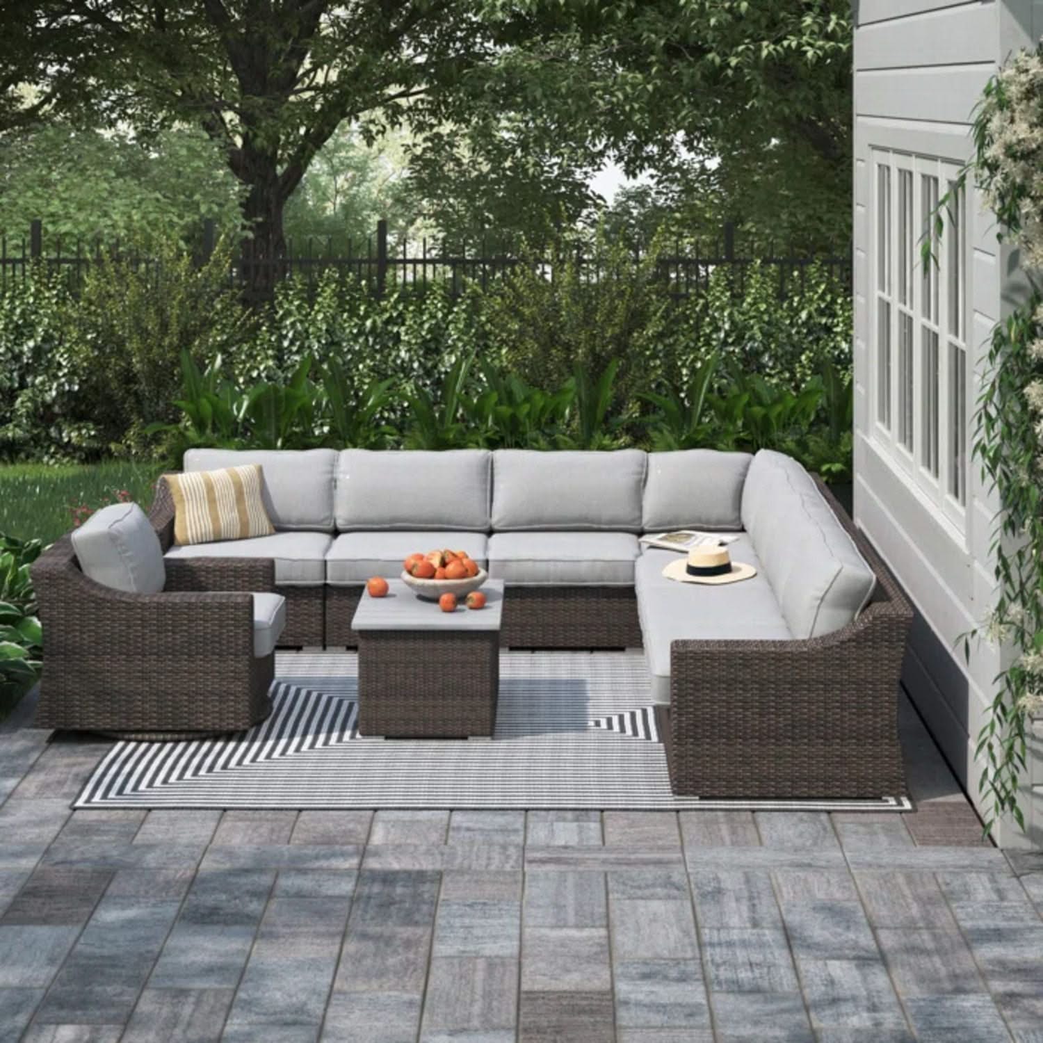 Stylish Sofa Seating Group With Cushions Perfect For Outdoor Gatherings